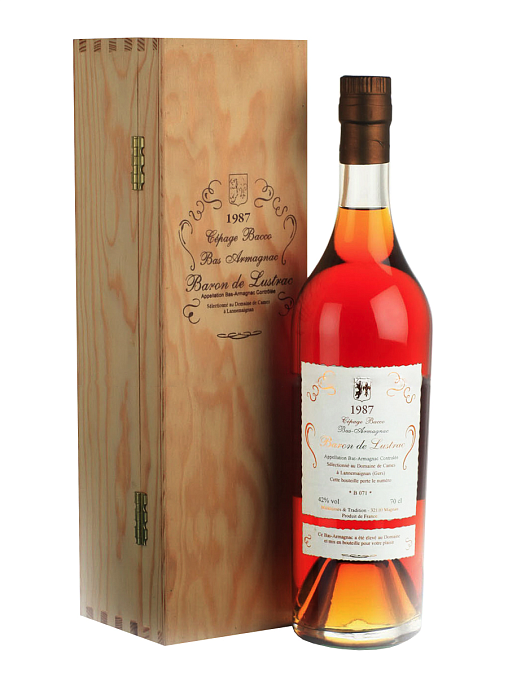 BARON DE LUSTRAC BAS-ARMAGNAC 1987 Cepage Bacco фото - 1